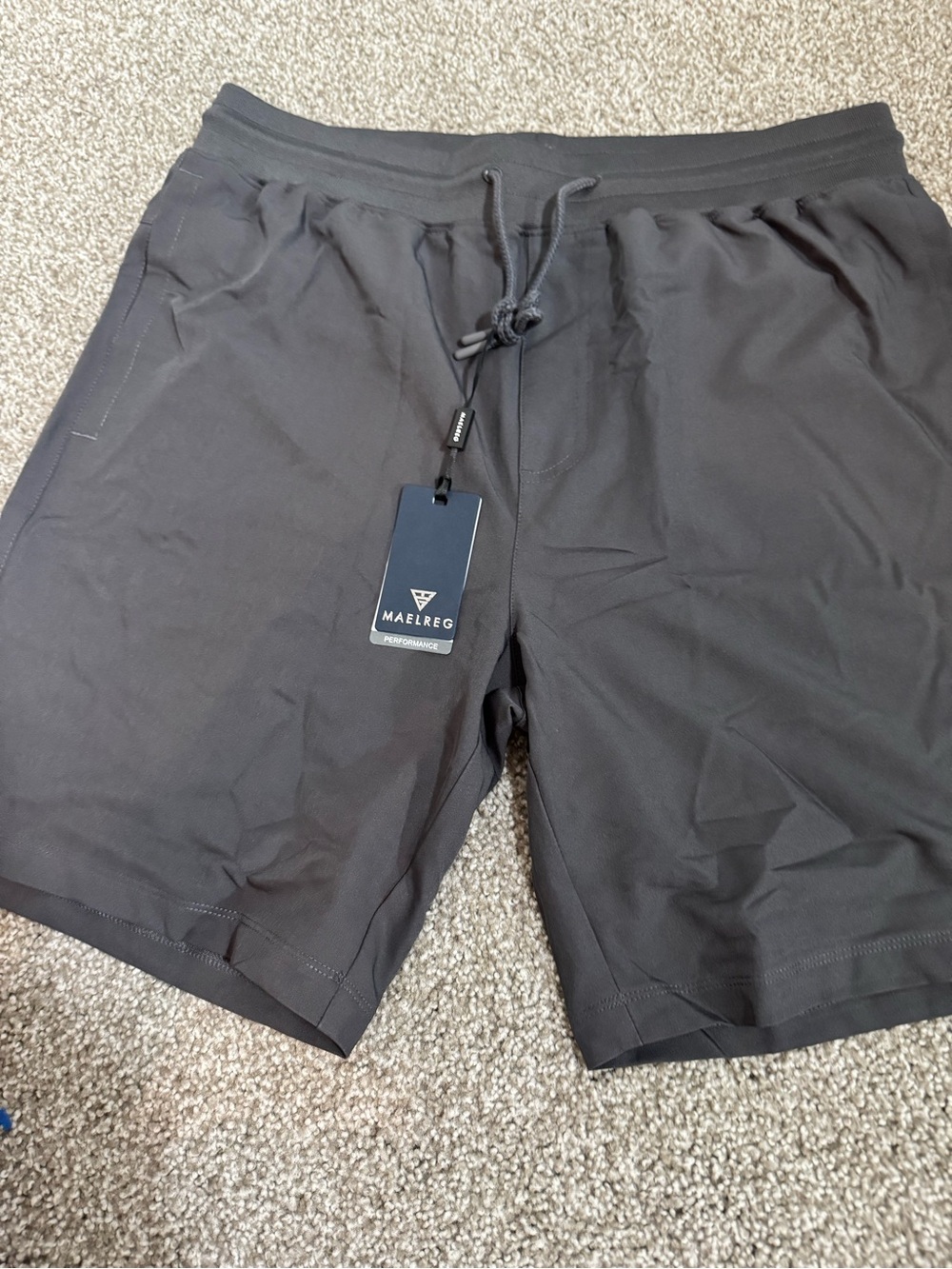 Maelreg Men’s Charcoal Athletic Shorts with Drawstring